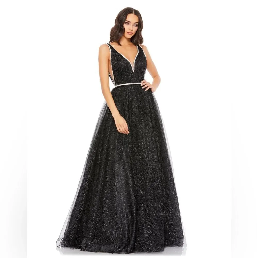 Mac Duggal RHINESTONE DETAILED TULLE BALL GOWN/ /size 14 - Picture 1 of 11